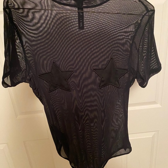 Mesh Star Black Bodysuit - Picture 2 of 3